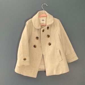 Heather grey girl’s pea coat